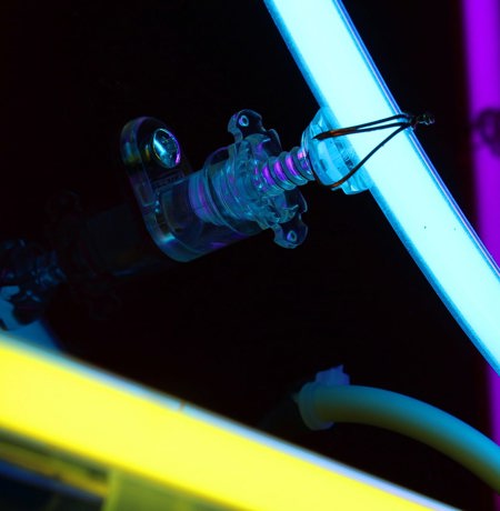 Close up of neon lighting tubes
