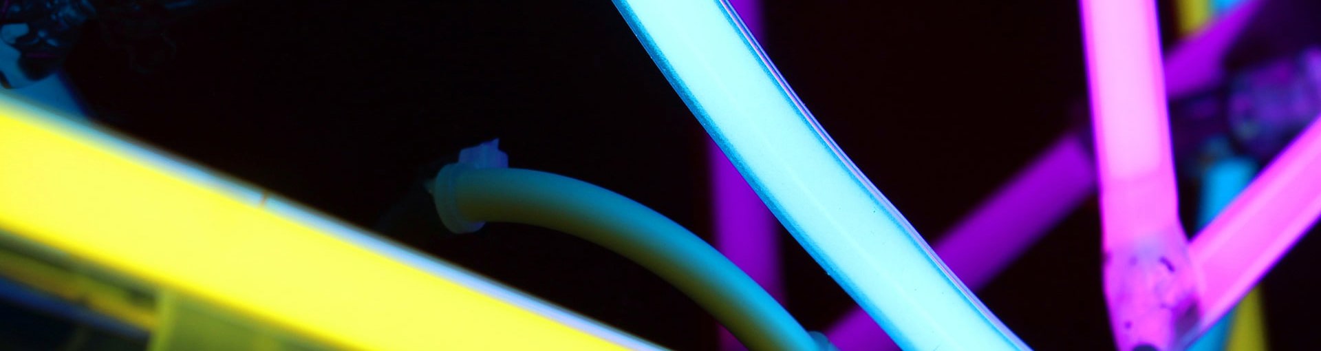 Close up of neon lighting tubes