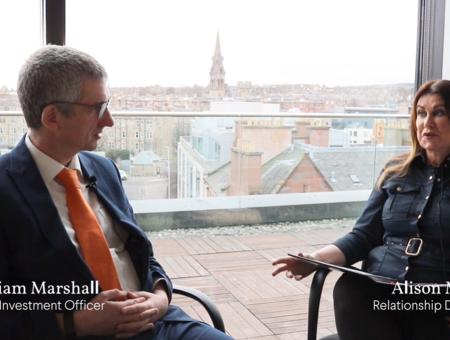 William Marshall (CIO) talking to Alison Moini (Relationship director)