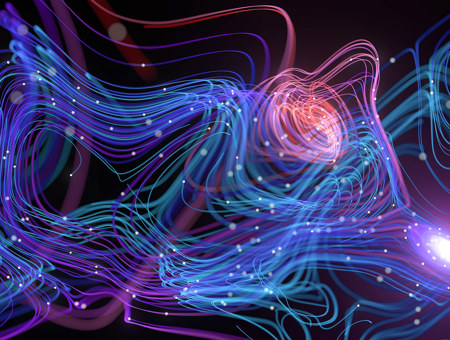 Squiggly neon lines