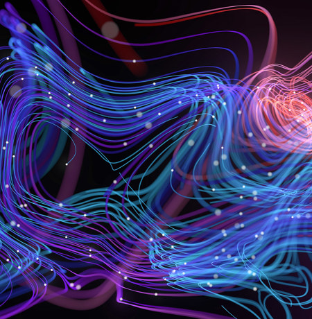 Squiggly neon lines